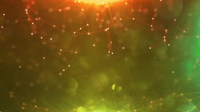 Line Connection Network Animation on Colorful Background - Tech Data Design