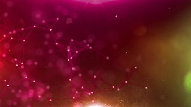 Line Connection Network Animation on Colorful Background - Tech Data Design