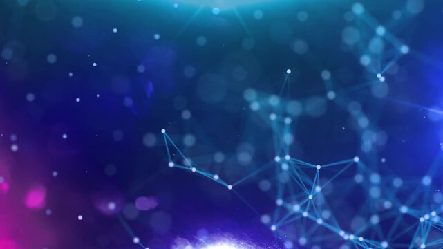 Line Connection Network Animation on Colorful Background - Tech Data Design