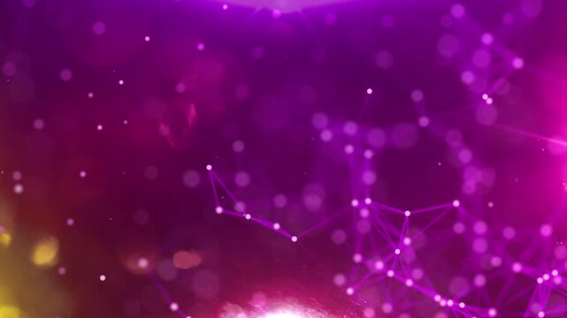 Line Connection Network Animation on Colorful Background - Tech Data Design