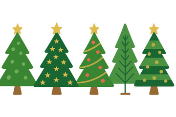 Fototapeta premium Collection of Modern Abstract Christmas Tree Designs - Vector Illustrations for Xmas Projects