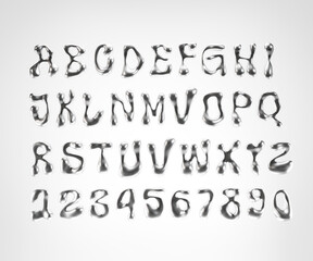 Chrome Liquid Alphabet Set - 3D Metal Typography Letters A to Z and Numbers