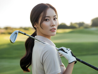 자신감 넘치는 여성골퍼