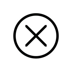 Fototapeta premium Cancel sign denies approval within circled boundary displayed isolated digitally rejection