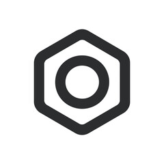 Simple hexagon embraces circle inside isolated area detail represents precision