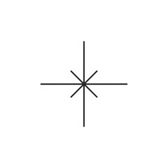 Simple cross shape illustration stands symmetrically against white background details