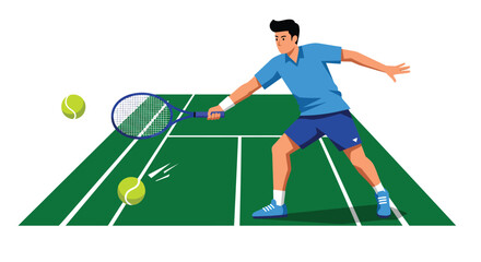Obraz premium Tennis Player in Action on the Court