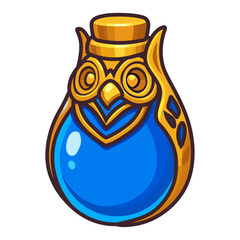Magic Blue Potion Bottle – Fantasy Elixir Icon for RPG Game