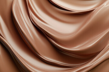 Smooth curves in mocha mousse tones flowing like waves with soft light and organic texture Generative AI