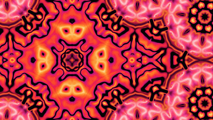 Abstract Radiant Burst with Soft Grain Texture, Symmetrical Glow Pattern in Psychedelic Style, Radiating Circular Abstract with Subtle Noise, Kaleidoscopic Starburst with Gradient Flow
