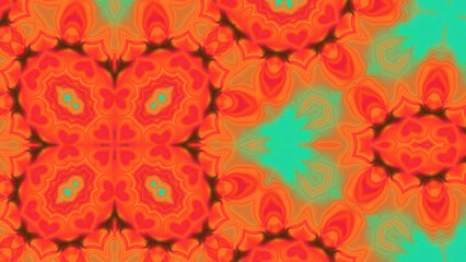 Abstract Radiant Burst with Soft Grain Texture, Symmetrical Glow Pattern in Psychedelic Style, Radiating Circular Abstract with Subtle Noise, Kaleidoscopic Starburst with Gradient Flow
