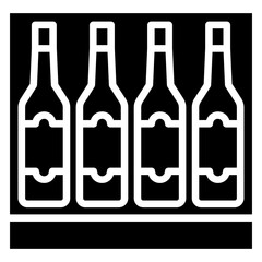 Liquor Shelf glyph icon, mini illustration for relaxation, party, pubs and bars UI, UX kit, app and web development, digital or print.
