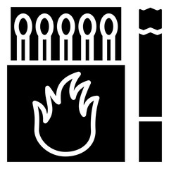 Match Box glyph icon, mini illustration for relaxation, party, pubs and bars UI, UX kit, app and web development, digital or print.