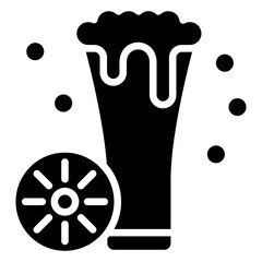 Lager Pint glyph icon, mini illustration for relaxation, party, pubs and bars UI, UX kit, app and web development, digital or print.