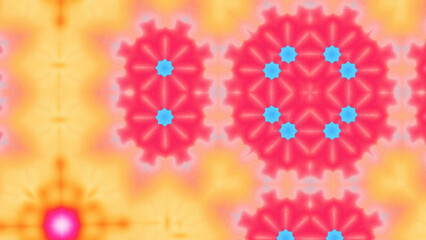 Abstract Radiant Burst with Soft Grain Texture, Symmetrical Glow Pattern in Psychedelic Style, Radiating Circular Abstract with Subtle Noise, Kaleidoscopic Starburst with Gradient Flow