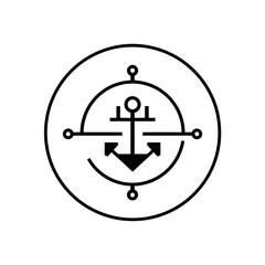 Obraz premium Anchor compass symbolize navigation inside nautical circle design graphic