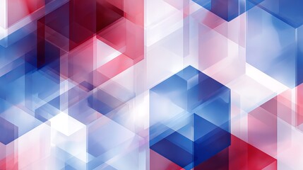Abstract Geometric Hexagon Pattern Background Red Blue White Modern Design Digital Art Illustration Graphic Wallpaper Texture Image for Presentation Website Design       