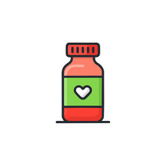 Fototapeta premium Medicine bottle illustration: healthcare, vitamins, and supplements