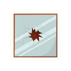 Broken Glass Icon Vector Design.