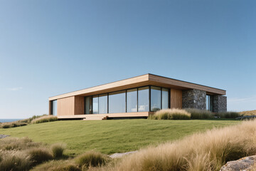 Sustainable Architecture with Nature-Focused Design and Warm Tones
