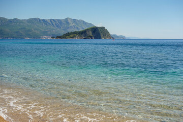 Sveti Nikola island in Budva riviera, coast of Montenegro