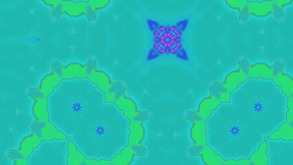 Abstract Radiant Burst with Soft Grain Texture, Symmetrical Glow Pattern in Psychedelic Style, Radiating Circular Abstract with Subtle Noise, Kaleidoscopic Starburst with Gradient Flow