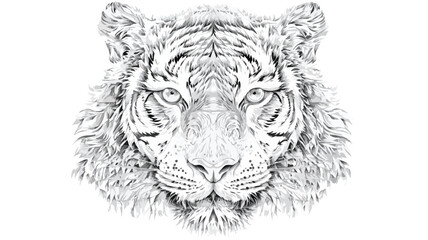 Obraz premium Silver Tiger Head Vector Icon