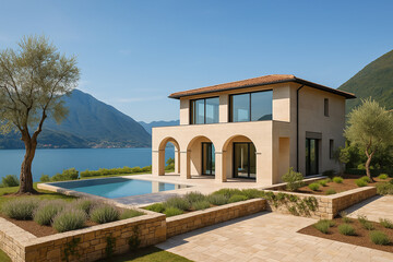 Sustainable Architecture with Nature-Focused Design and Warm Tones