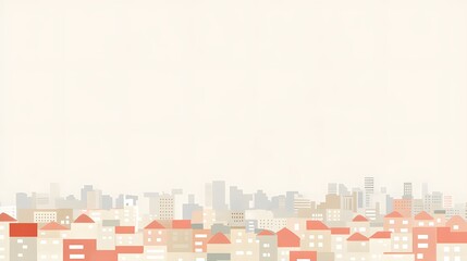 Pastel Cityscape Skyline Buildings Urban Background