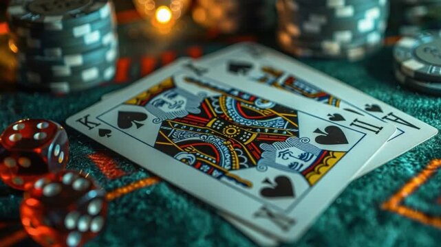 A shot from above of a flipped playing card.