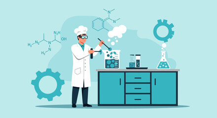 Culinary Chemistry Unveiling a Chef Scientist Experimenting in a Lab Concept