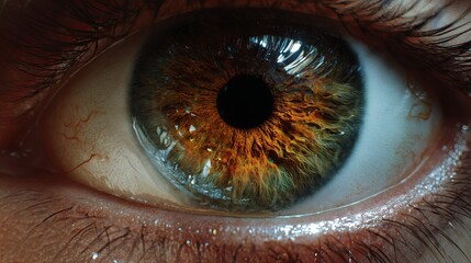 Close-up of a Human Eye with Detailed Iris