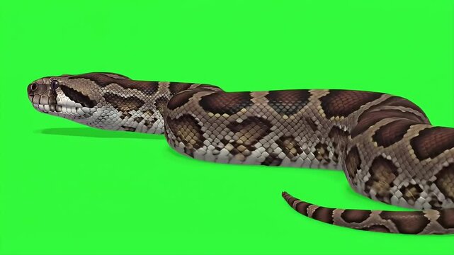 3D Render of Bolivian Anaconda against Green Screen Wildlife Production