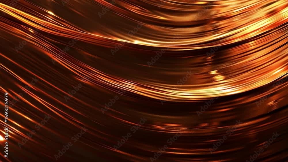 Poster mesmerizing abstract background with flowing golden waves and smooth texture, creating warm and invi
