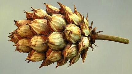 Fototapeta premium Dried Plant Seed Head Closeup Detailed Texture