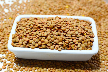 Lentils are small brown legumes rich in protein and fiber