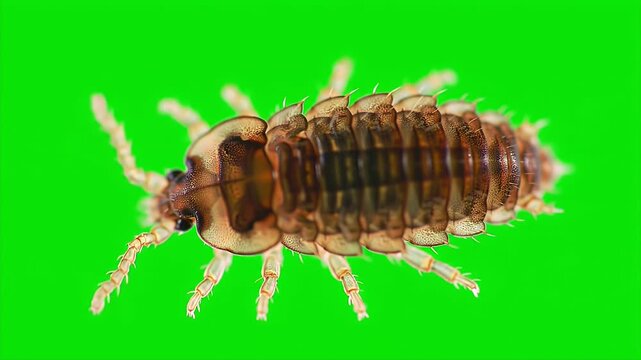 Detailed Realistic 3D Barklouse Insect Isolated on Green Screen for Wildlife Production and Educational Use