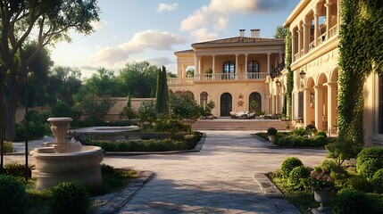 Glass front mansion design with illuminated interiors showing high resolution picture
