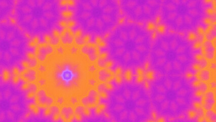 Abstract Radiant Burst with Soft Grain Texture, Symmetrical Glow Pattern in Psychedelic Style, Radiating Circular Abstract with Subtle Noise, Kaleidoscopic Starburst with Gradient Flow