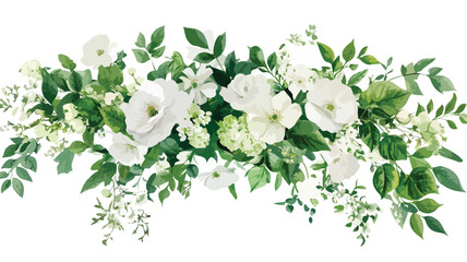 Elegant White Green Wedding Flowers Display