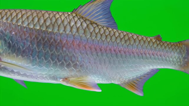 Single Local Catfish Clarias Batrachus Isolated on Green Screen for Post Production