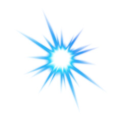 Blue Starburst Light with Transparent Background
