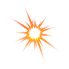 Orange Starburst Light with Transparent Background