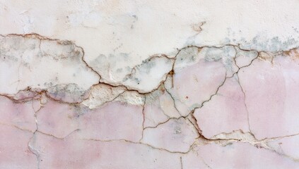 Obraz premium Cracked pink and white marble surface