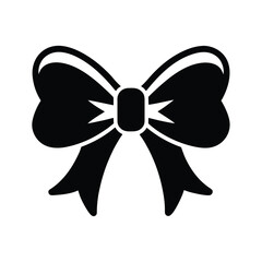 Elegant holiday style bow silhouette with thick ribbon for festive decorations and gifts