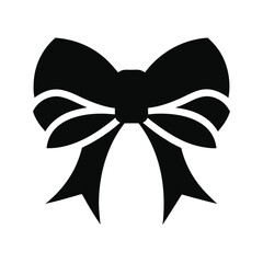 Elegant silhouette of a decorative ribbon bow with intricate layered loops and detailed folds