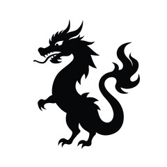 Striking silhouette of a majestic traditional chinese dragon for banner and advertisement designs