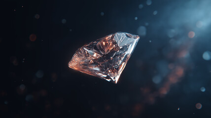 Obraz premium Diamond reflection prism effect, shining diamond with colorful prism reflections, natural daylight