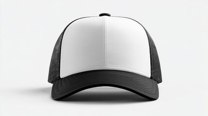 Blank trucker hat mockup, perfect for showcasing designs and promoting brands or personal customization.