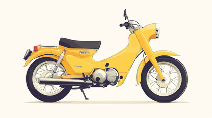 Classic Yellow Vintage Scooter Motorcycle